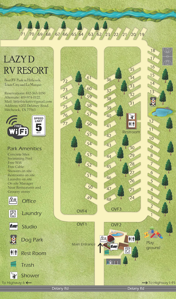 Lazy D RV Park site map